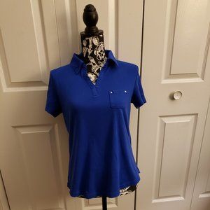 Cute Blue Karen Scott Collared Top, size M